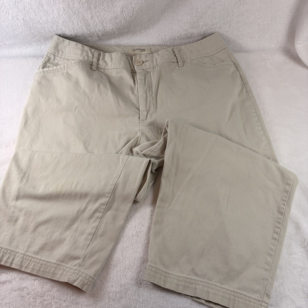 St. John's Bay‎ Secretly Slender Khaki Capri Pants Size 16 Coastal grandmother